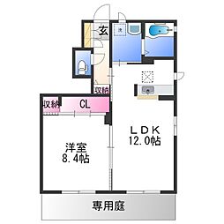 JR紀勢本線 紀三井寺駅 徒歩25分の賃貸アパート 1階1LDKの間取り