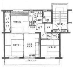 車返西住宅3-2 3DKの間取図画像