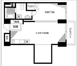 コート向ケ丘 1LDKの間取図画像