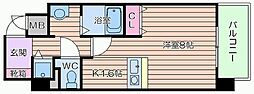 プレサンス大手前パークサイド2 1Kの間取図画像