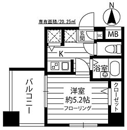 ガーラ・シティ東陽町 1Kの間取図画像