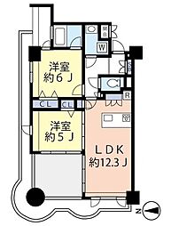 グランヴァン両国 4階2LDKの間取り