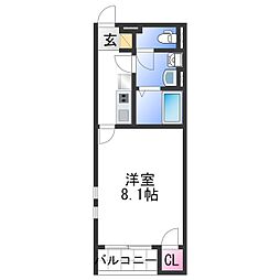 南海和歌山港線 和歌山港駅 徒歩34分の賃貸アパート 2階1Kの間取り
