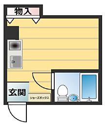 プリンセスコート日本橋 ワンルームの間取図画像