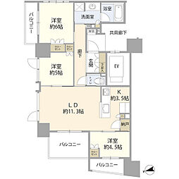 Brillia早稲田 3LDKの間取図画像