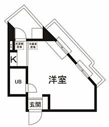 ドエルイン大井町 2階ワンルームの間取り