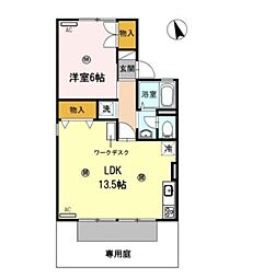 セジュールＭＴ 1階1LDKの間取り