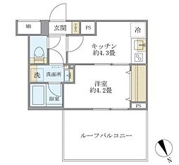 クレアポルテ川口元郷 5階1Kの間取り