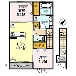サンコートS 2LDKの間取図画像