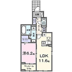 ベル・ファミーユ 1LDKの間取図画像
