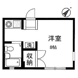 ミーツハオス ワンルームの間取図画像