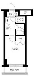 パークウェル落合 2階1Kの間取り