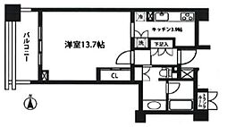 レジデンシャル・アート代々木公園 1Kの間取図画像