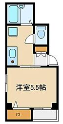 保井ビル 1Kの間取図画像