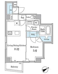 ピエール・リヴィエール白金台2 1階1LDKの間取り