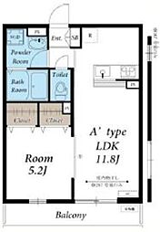 DJ 2階1LDKの間取り