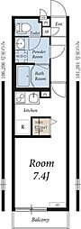 リブリ・浜竹 1Kの間取図画像