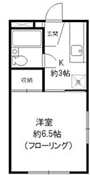 メゾンさつき 2階1Kの間取り