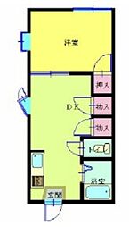 にふてぃはうす92 2階1DKの間取り