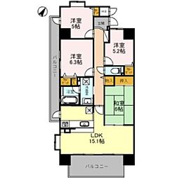 ファミールハイツ泉大津セントハーバーシティ1番館 4LDKの間取図画像