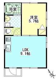 コーポ斉藤3 1LDKの間取図画像