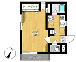 タチバナハウス 1Kの間取図画像