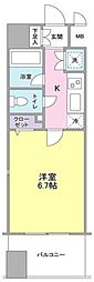 プロスペクト・グラーサ広尾 7階1Kの間取り