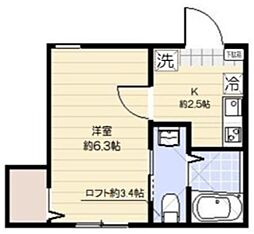 シトラスハウス金町 1階1Kの間取り