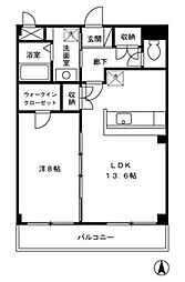 レーブロジュメン 3階1LDKの間取り
