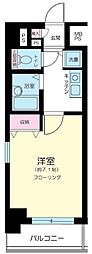 東京メトロ日比谷線 茅場町駅 徒歩8分の賃貸マンション 7階1Kの間取り