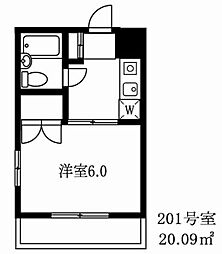 杉田ハイツ 1Kの間取図画像
