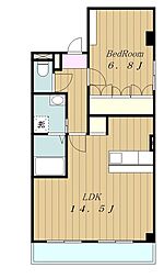 JR横浜線 町田駅 徒歩22分の賃貸マンション 1階1LDKの間取り