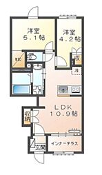 アネシス八王子 2LDKの間取図画像