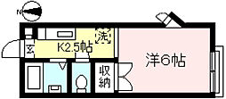 ＳＵＮＮＹ　ＶＩＬＬＡ 2階1Kの間取り
