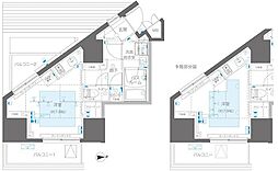 ズーム信濃町 8階ワンルームの間取り
