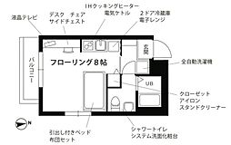 プチグランデパティオ 4階ワンルームの間取り