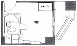 八丁堀東豊エステート ワンルームの間取図画像