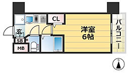 エステムコート神戸・三宮山手センティール 1Kの間取図画像