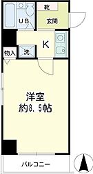 第21新井ビル 7階1Kの間取り