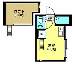 Stage神谷 1階ワンルームの間取り