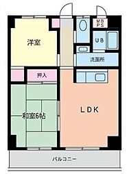 スクエアK3 2LDKの間取図画像