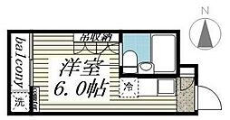 メゾン・ド・マルス 2階ワンルームの間取り