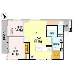 エルピダAノワール 2LDKの間取図画像