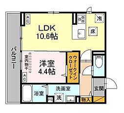 D-SOLACE津田沼 1階1LDKの間取り