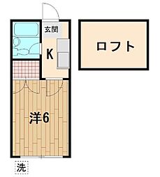 フリーダム1 1Kの間取図画像