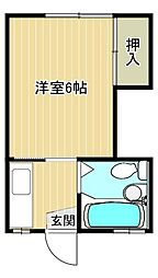 ハイツイシカワ 2階1Kの間取り