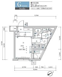 エストゥルース横浜子安 ワンルームの間取図画像