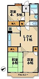 グランガーデン 4階3LDKの間取り