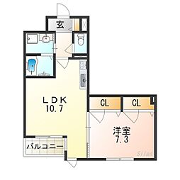 Blanc・Lumiere 1LDKの間取図画像