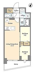 ドゥーエ三ノ輪3 2LDKの間取図画像